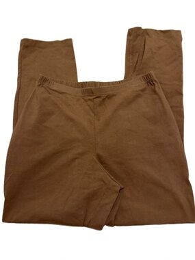 Women With Control Pants 1X Tan Pull On Stretch Straight Leg Made USA